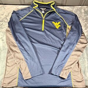 West Virginia WVU Mountaineers Long Sleeve Quarter Zip Pullover Mens XLT